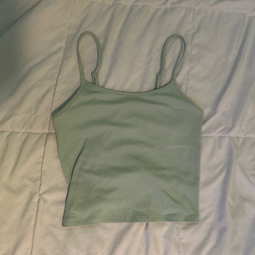 plain sage green spaghetti strap tank from american eagle